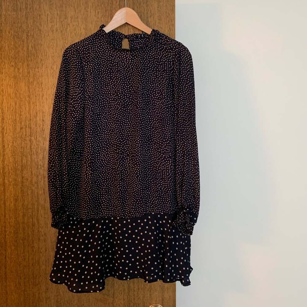 Polka-dot drop waist dress